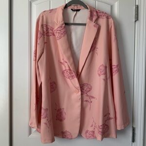 NWOT SHEIN Curve Floral Print Single Button Blazer